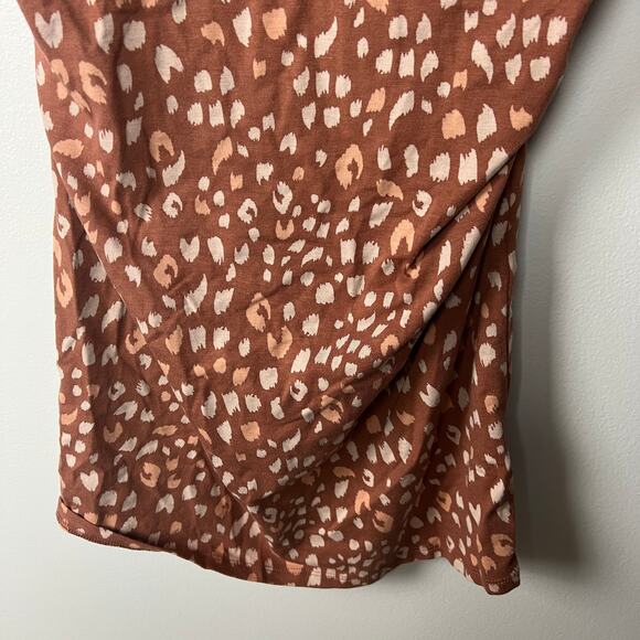Isabel Maternity Brown Animal Print Short Sleeve Dress - Size XS - NWT - Picture 6 of 9